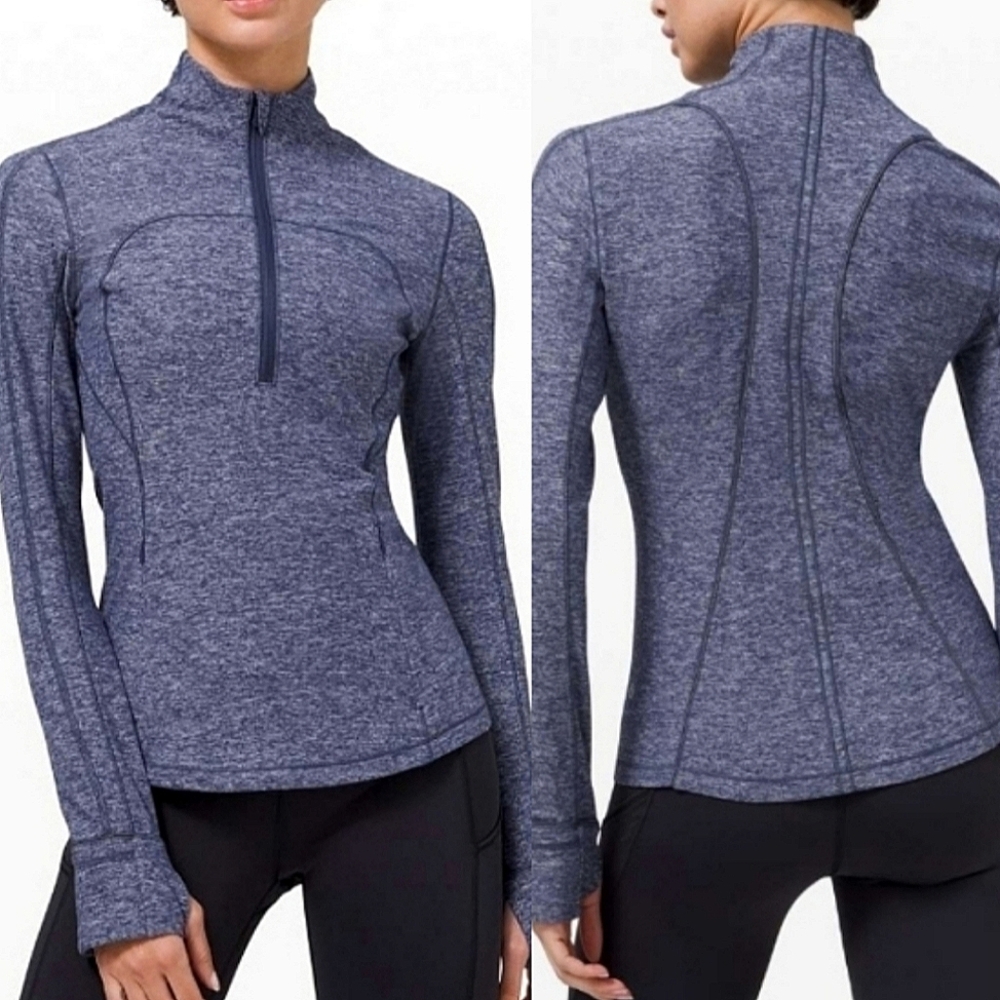 Lululemon Run Briskly 1/2 Zip Size 4 Blue great for cool weather workouts